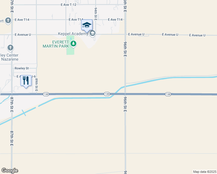 map of restaurants, bars, coffee shops, grocery stores, and more near Pearblossom Highway in Littlerock