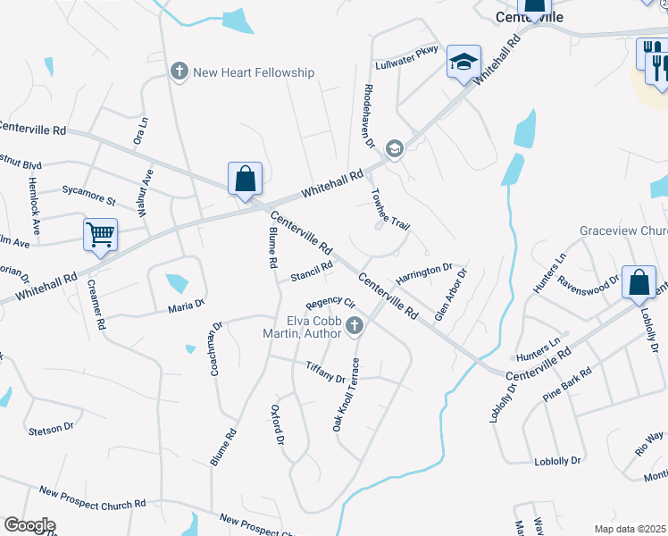 map of restaurants, bars, coffee shops, grocery stores, and more near 809 Centerville Road in Anderson