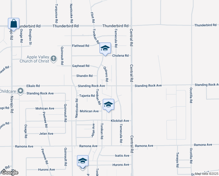 map of restaurants, bars, coffee shops, grocery stores, and more near 22355 Standing Rock Avenue in Apple Valley