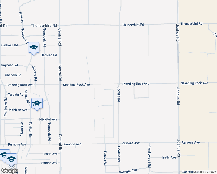 map of restaurants, bars, coffee shops, grocery stores, and more near Saddleback Avenue in Apple Valley
