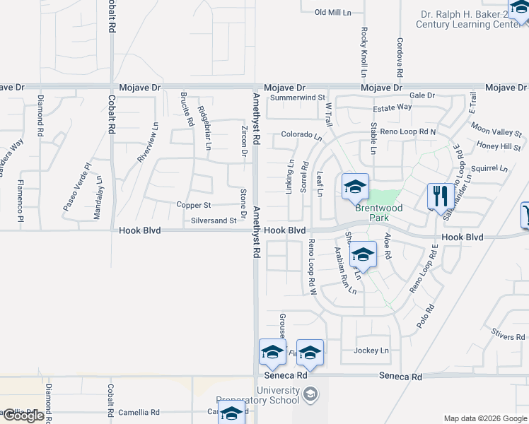 map of restaurants, bars, coffee shops, grocery stores, and more near 14971 Stone Drive in Victorville