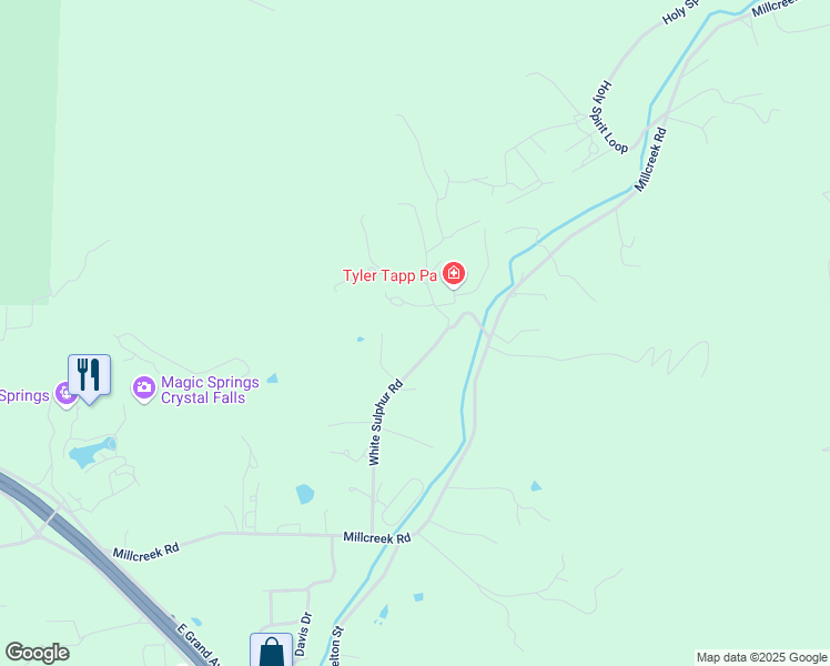 map of restaurants, bars, coffee shops, grocery stores, and more near 305 White Sulphur Road in Garland County