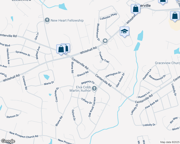 map of restaurants, bars, coffee shops, grocery stores, and more near 809 Centerville Road in Anderson