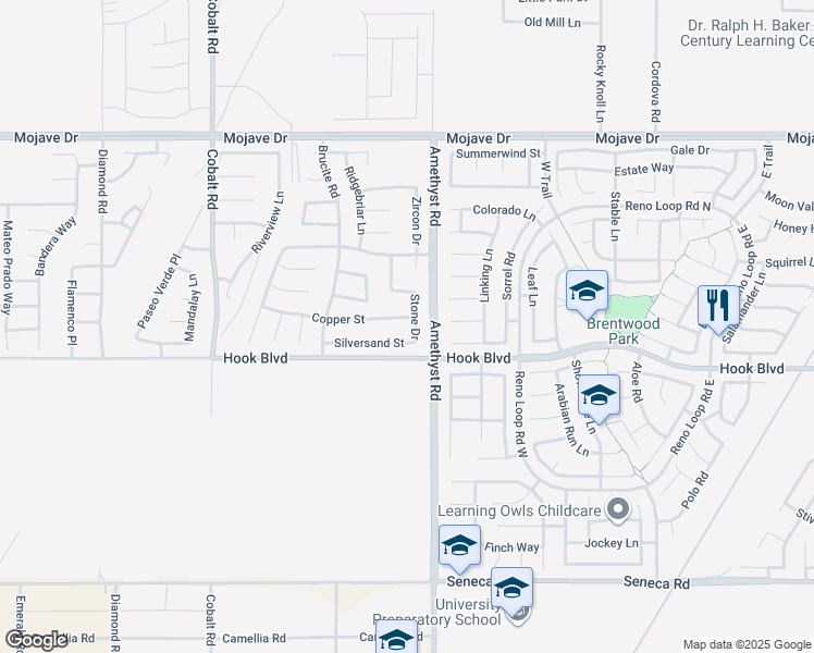 map of restaurants, bars, coffee shops, grocery stores, and more near 13637 Copper Street in Victorville