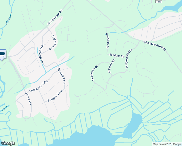 map of restaurants, bars, coffee shops, grocery stores, and more near 897 Needlerush Road in Sneads Ferry