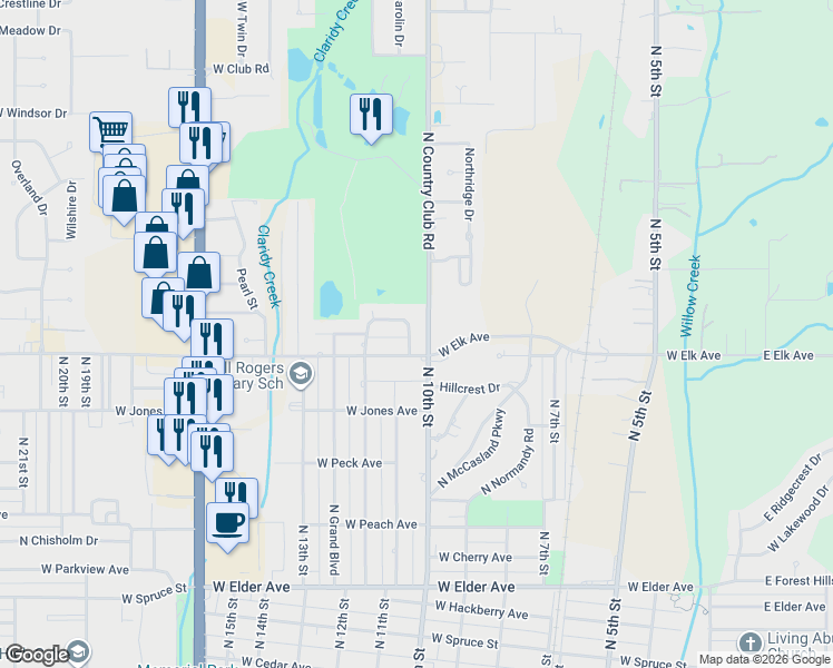 map of restaurants, bars, coffee shops, grocery stores, and more near 1102 Crescent Drive in Duncan