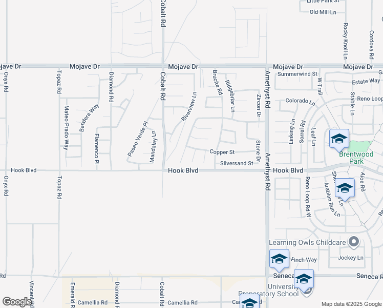 map of restaurants, bars, coffee shops, grocery stores, and more near 14964 Butler Peak Court in Victorville