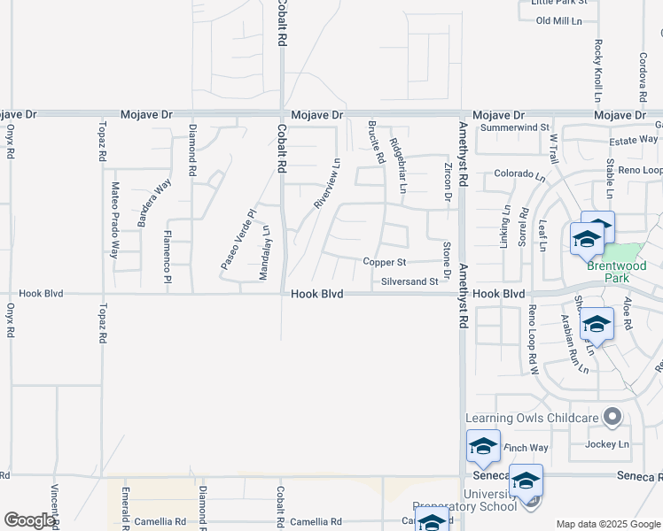 map of restaurants, bars, coffee shops, grocery stores, and more near 14964 Butler Peak Court in Victorville