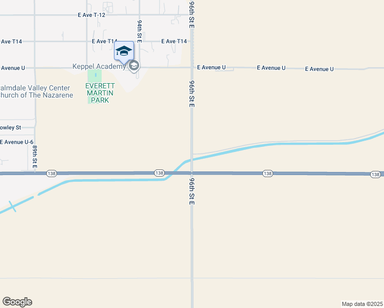 map of restaurants, bars, coffee shops, grocery stores, and more near 96th Street East in Littlerock