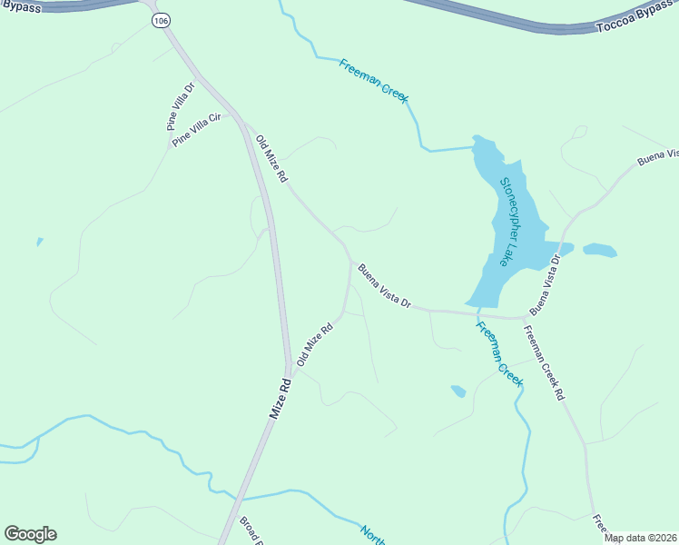 map of restaurants, bars, coffee shops, grocery stores, and more near 500 Old Mize Road in Toccoa