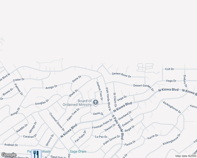 map of restaurants, bars, coffee shops, grocery stores, and more near 3400 Sheik Drive in Lake Havasu City