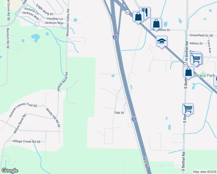map of restaurants, bars, coffee shops, grocery stores, and more near 3310 Locust Street in Decatur