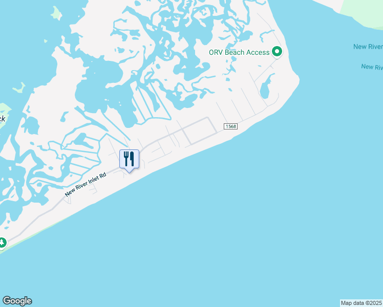 map of restaurants, bars, coffee shops, grocery stores, and more near 2174 New River Inlet Road in North Topsail Beach
