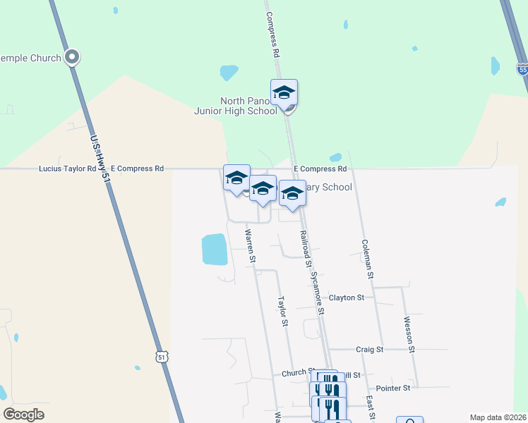 map of restaurants, bars, coffee shops, grocery stores, and more near 202 Lewers Drive in Como