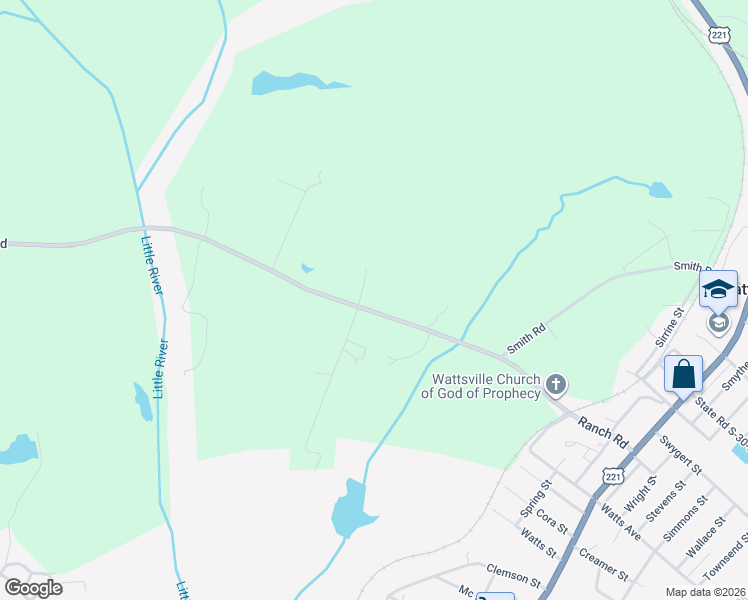 map of restaurants, bars, coffee shops, grocery stores, and more near 777 State Road S-30-24 in Laurens