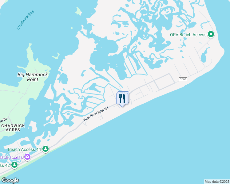 map of restaurants, bars, coffee shops, grocery stores, and more near 218 Bayview Drive in North Topsail Beach