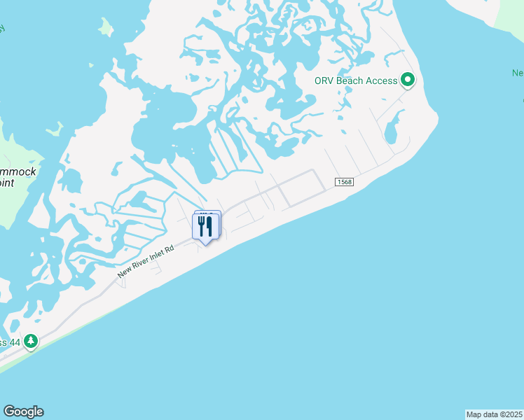 map of restaurants, bars, coffee shops, grocery stores, and more near 28 Porpoise Place in North Topsail Beach