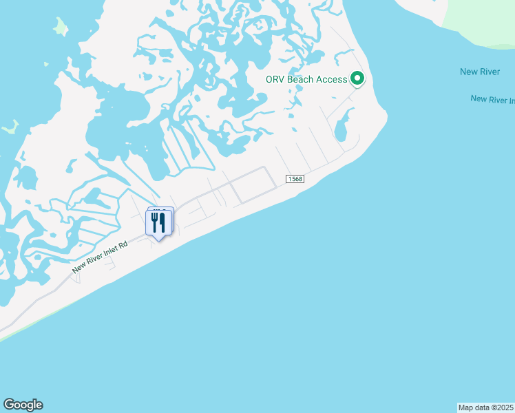 map of restaurants, bars, coffee shops, grocery stores, and more near 2196 New River Inlet Road in North Topsail Beach