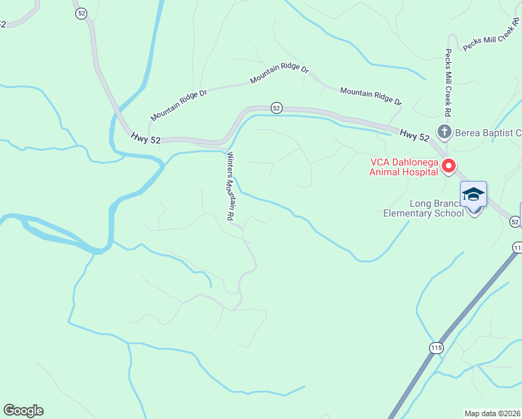 map of restaurants, bars, coffee shops, grocery stores, and more near 485 Winters Mountain Road in Dahlonega