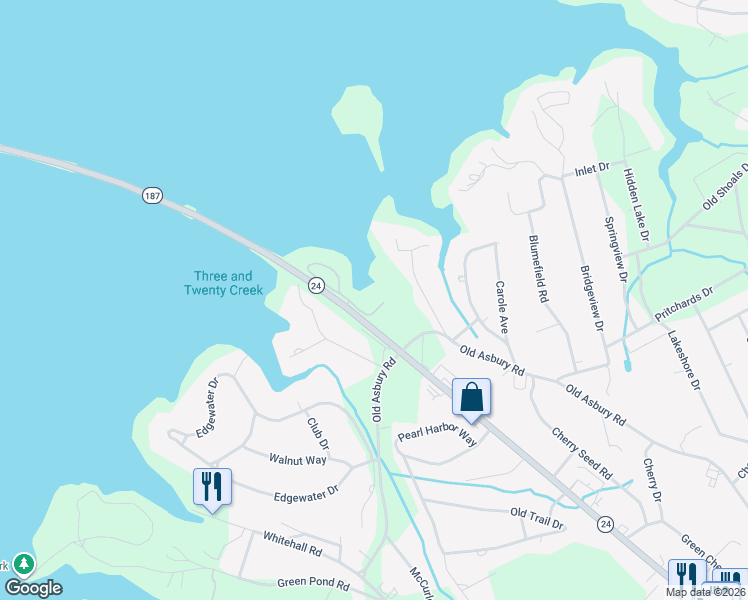 map of restaurants, bars, coffee shops, grocery stores, and more near 37 Harbor Gate in Anderson