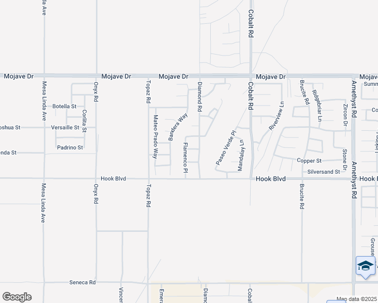 map of restaurants, bars, coffee shops, grocery stores, and more near 15007 Flamenco Place in Victorville