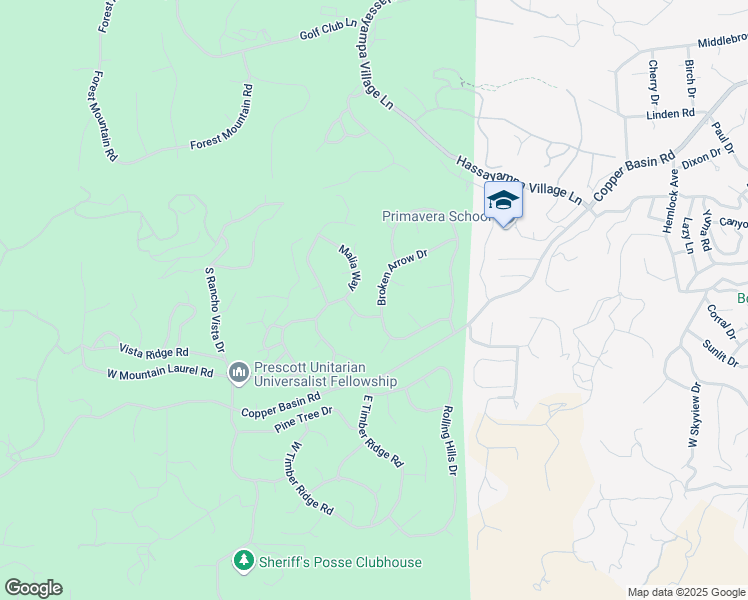 map of restaurants, bars, coffee shops, grocery stores, and more near 1801 Pony Soldier Road in Prescott