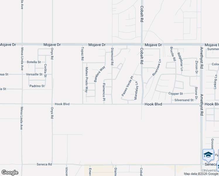 map of restaurants, bars, coffee shops, grocery stores, and more near 14978 Diamond Road in Victorville