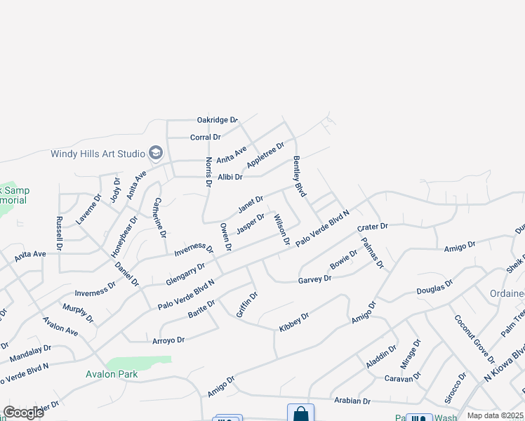 map of restaurants, bars, coffee shops, grocery stores, and more near 2840 Jasper Drive in Lake Havasu City