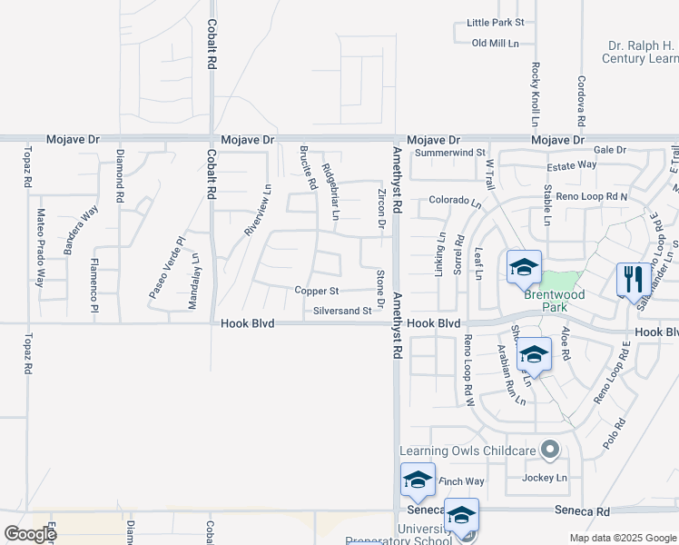map of restaurants, bars, coffee shops, grocery stores, and more near Western Meadows Lane in Victorville
