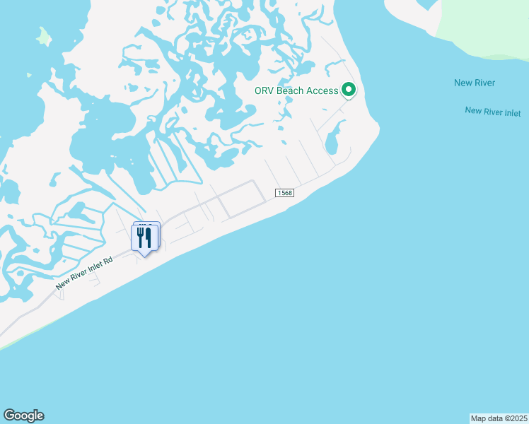 map of restaurants, bars, coffee shops, grocery stores, and more near 180 Sea Gull Lane in North Topsail Beach