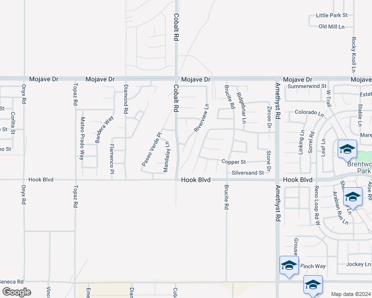 map of restaurants, bars, coffee shops, grocery stores, and more near 13330 Windago Court in Victorville