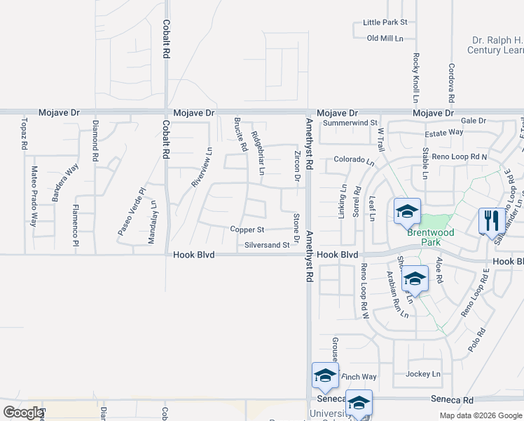 map of restaurants, bars, coffee shops, grocery stores, and more near 13546 Glen Rose Way in Victorville