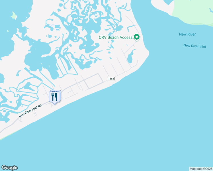 map of restaurants, bars, coffee shops, grocery stores, and more near 2240 New River Inlet Road in North Topsail Beach