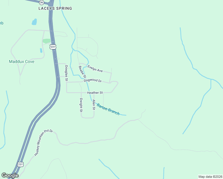 map of restaurants, bars, coffee shops, grocery stores, and more near 174 Heather Street in Laceys Spring