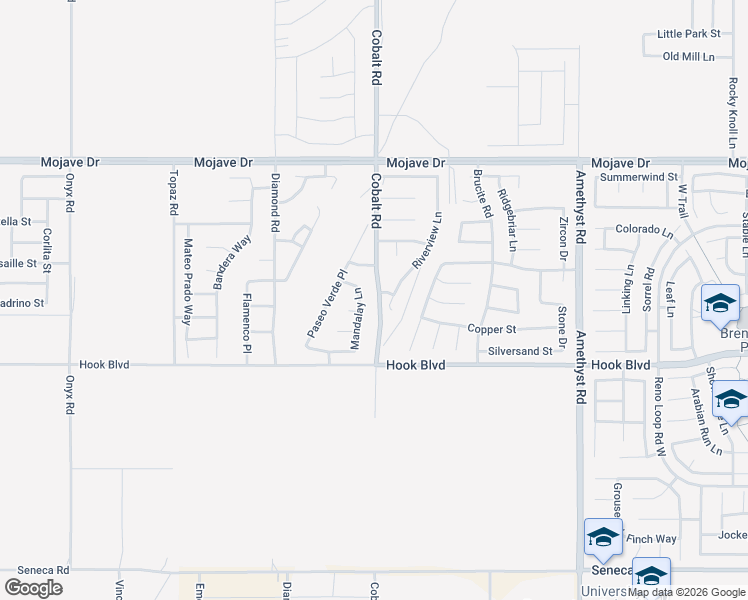 map of restaurants, bars, coffee shops, grocery stores, and more near 15006 Cobalt Road in Victorville