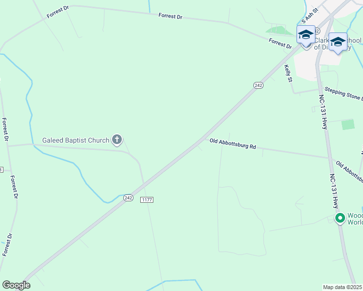 map of restaurants, bars, coffee shops, grocery stores, and more near 15084 North Carolina 242 Highway South in Bladenboro