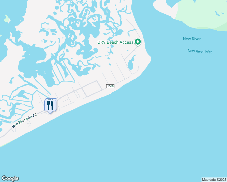 map of restaurants, bars, coffee shops, grocery stores, and more near 2264 New River Inlet Road in North Topsail Beach
