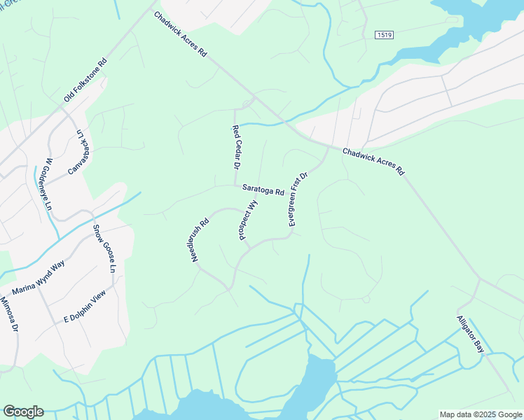 map of restaurants, bars, coffee shops, grocery stores, and more near 614 Prospect Way in Sneads Ferry