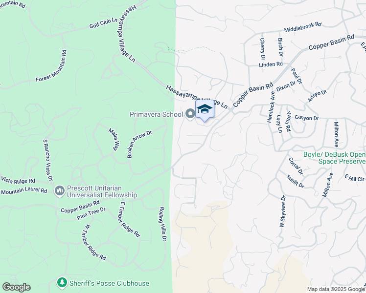 map of restaurants, bars, coffee shops, grocery stores, and more near 994 Copper Vista Drive in Prescott