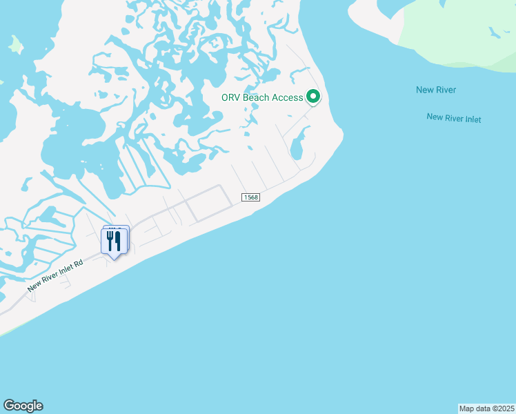 map of restaurants, bars, coffee shops, grocery stores, and more near 2264 New River Inlet Road in North Topsail Beach