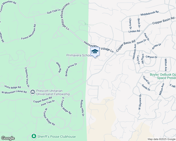 map of restaurants, bars, coffee shops, grocery stores, and more near 994 Copper Vista Drive in Prescott