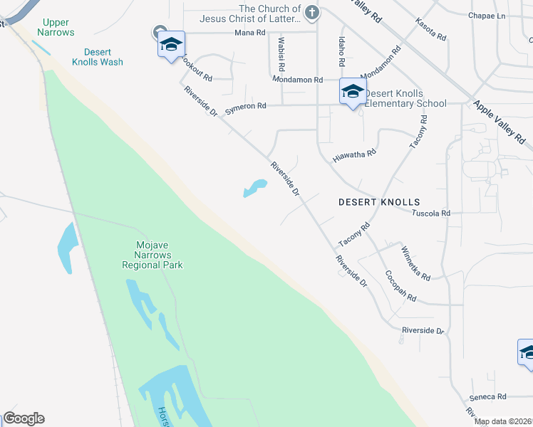 map of restaurants, bars, coffee shops, grocery stores, and more near 15036 Riverside Drive in Apple Valley