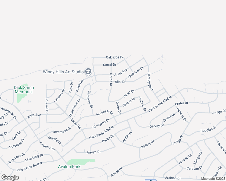 map of restaurants, bars, coffee shops, grocery stores, and more near 1450 Norris Drive in Lake Havasu City