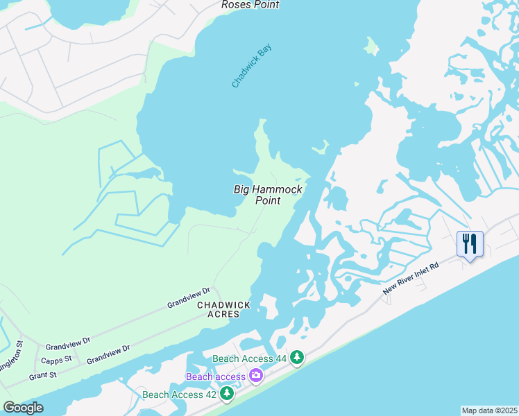map of restaurants, bars, coffee shops, grocery stores, and more near 155 Big Hammock Point Road in Sneads Ferry
