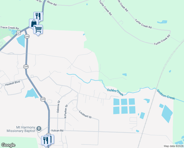 map of restaurants, bars, coffee shops, grocery stores, and more near 529 Dodson Creek Haskell Road in Benton
