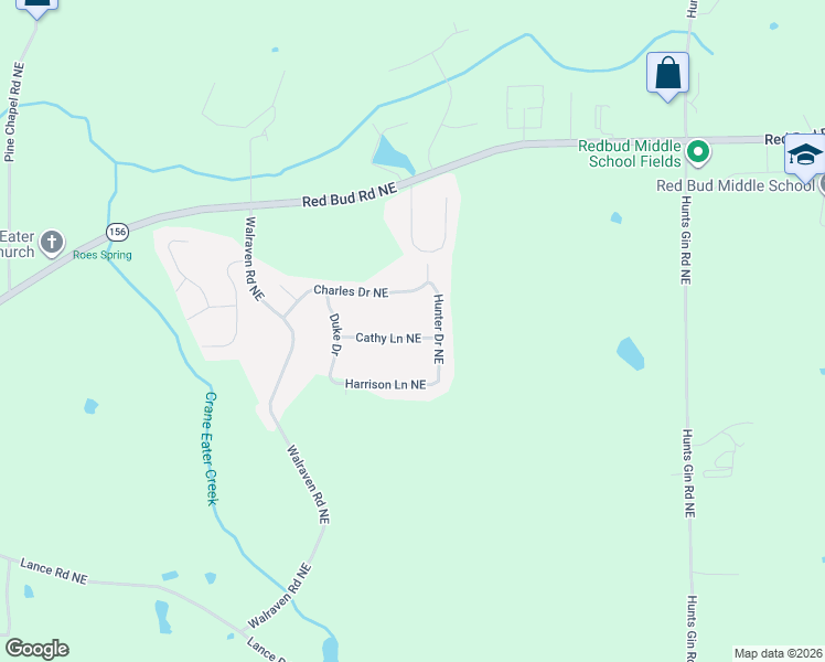map of restaurants, bars, coffee shops, grocery stores, and more near 178 Cathy Lane Northeast in Calhoun