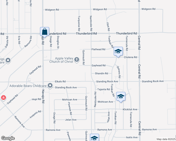 map of restaurants, bars, coffee shops, grocery stores, and more near 14990 Nanticoke Road in Apple Valley