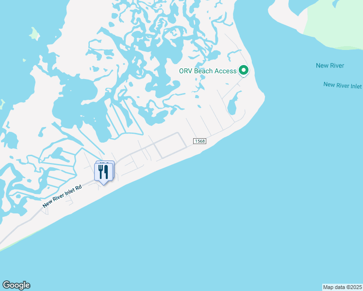 map of restaurants, bars, coffee shops, grocery stores, and more near 180 Sea Gull Lane in North Topsail Beach