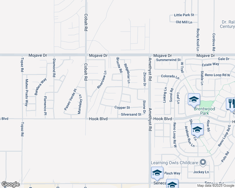 map of restaurants, bars, coffee shops, grocery stores, and more near 13471 Fernglen Court in Victorville