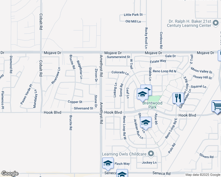 map of restaurants, bars, coffee shops, grocery stores, and more near 13758 Hidden Mesa Court in Victorville